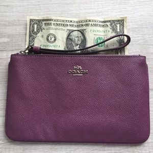 Coach large leather wristlet